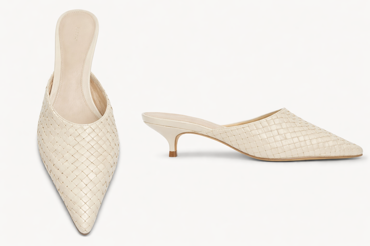 EZE — Soline Ivory Heel Mule — Contained Light. Essential Elegance