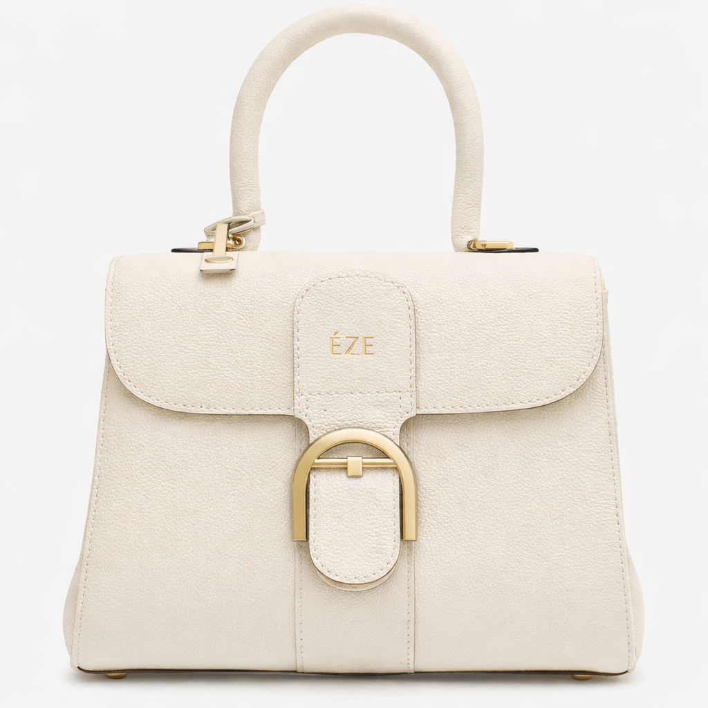 EZE — Soline Ivory Heel Mule — Contained Light. Essential Elegance