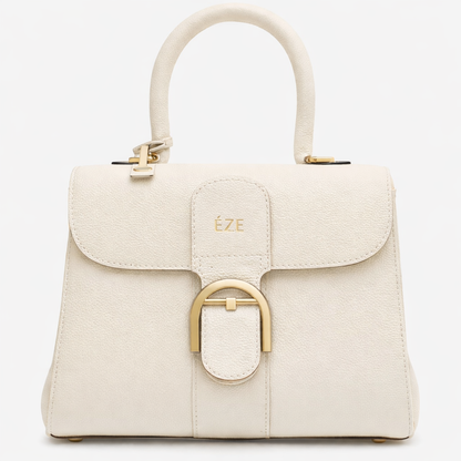 EZE — Soline Ivory Heel Mule — Contained Light. Essential Elegance